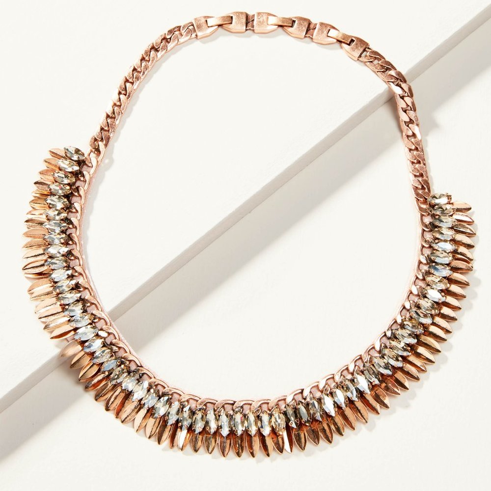 Stella & Dot | Pegasus Rose Gold + Crystal Statement Necklace - Picture 4 of 13